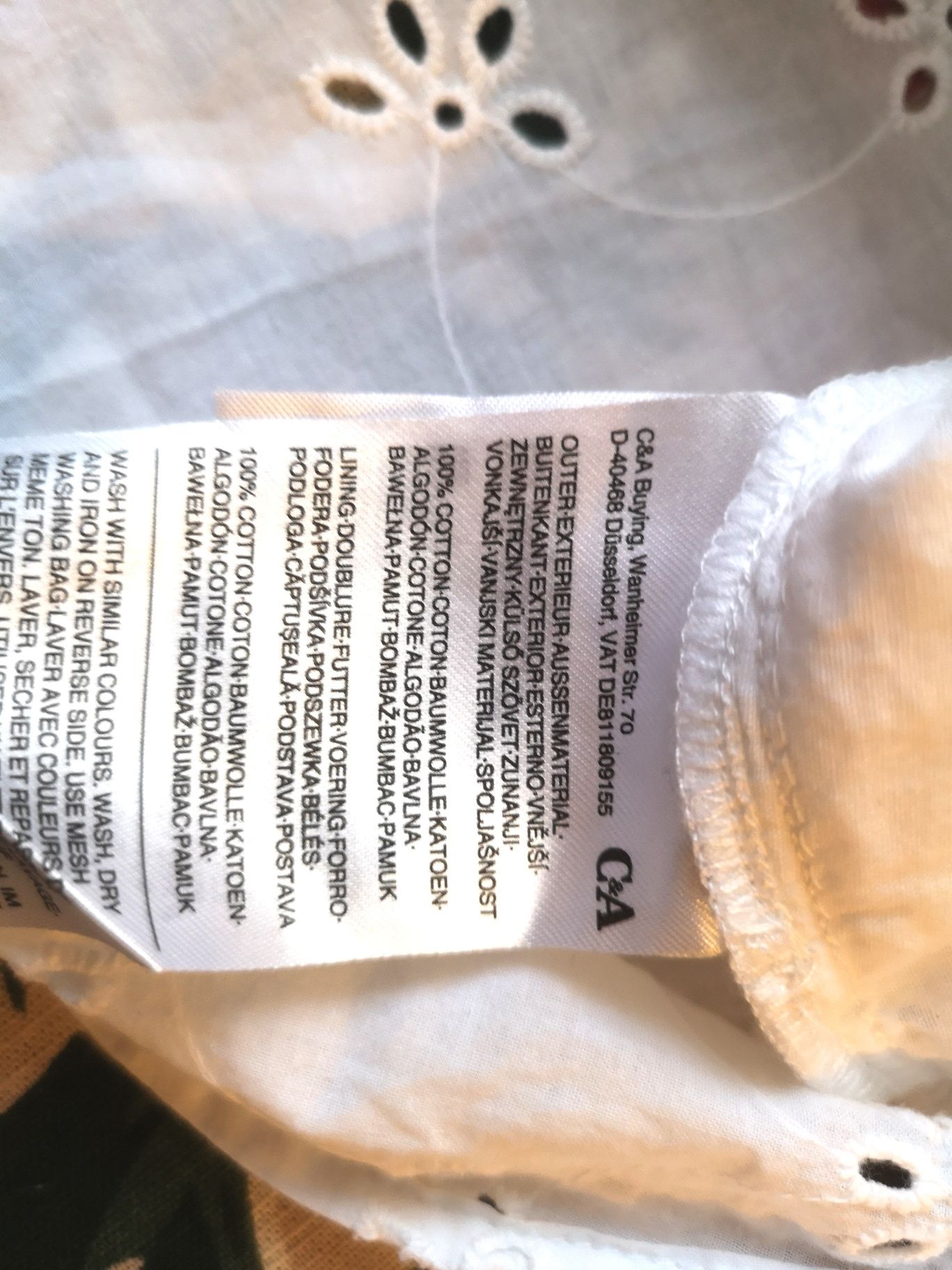 Biała bluzka boho na lato, L, haft angielski