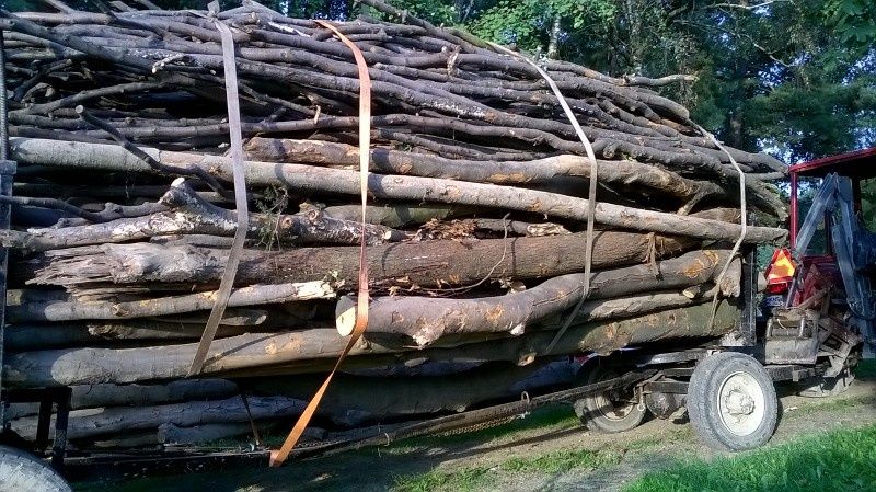 Wóz leśny do ciągnika z napędem,hamulcem najazdowym hydraulicznym.