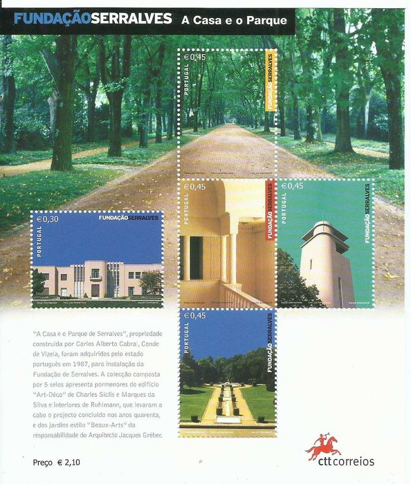 Selos portugueses – 2 Blocos com 8 selos – Fundação Serralves - 2005