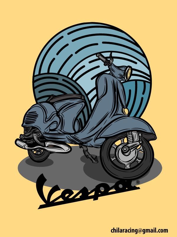 Tshirt vespa scooter