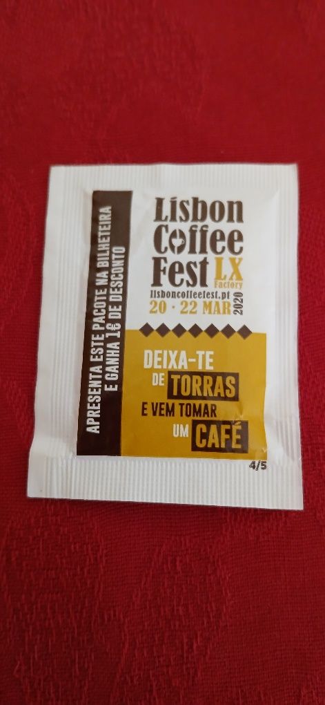 Pacote de açúcar Lisbon Coffee Fest