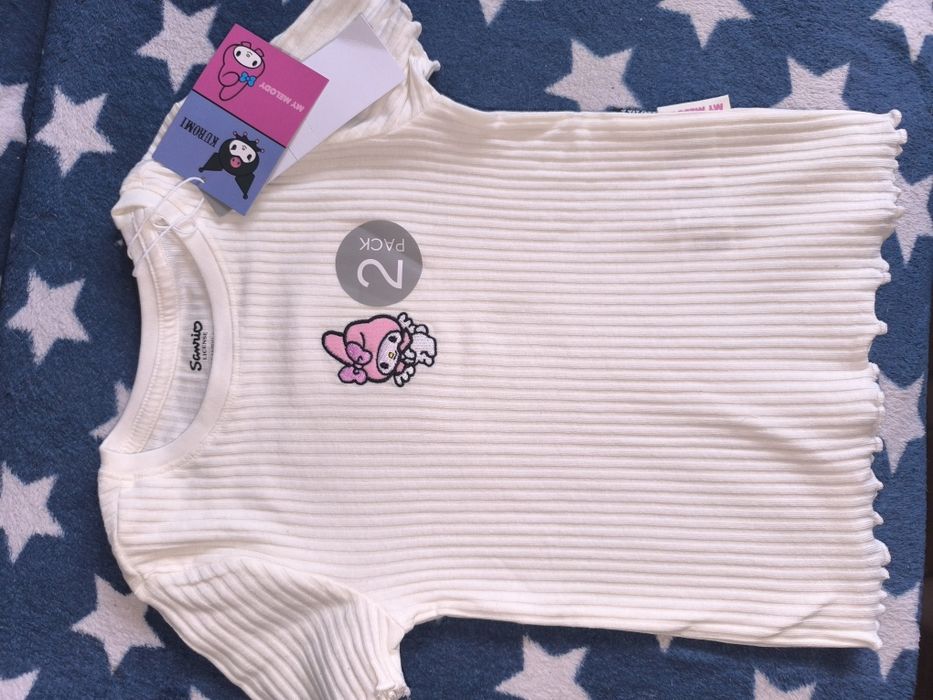 KUROMI/MY MELODY 2pak bluzek prążek rozm.140