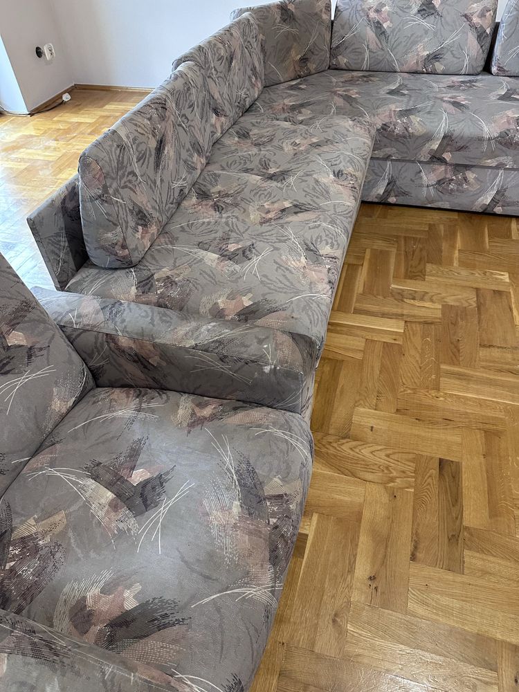 Narożnik z funkcją spania fotele komplet