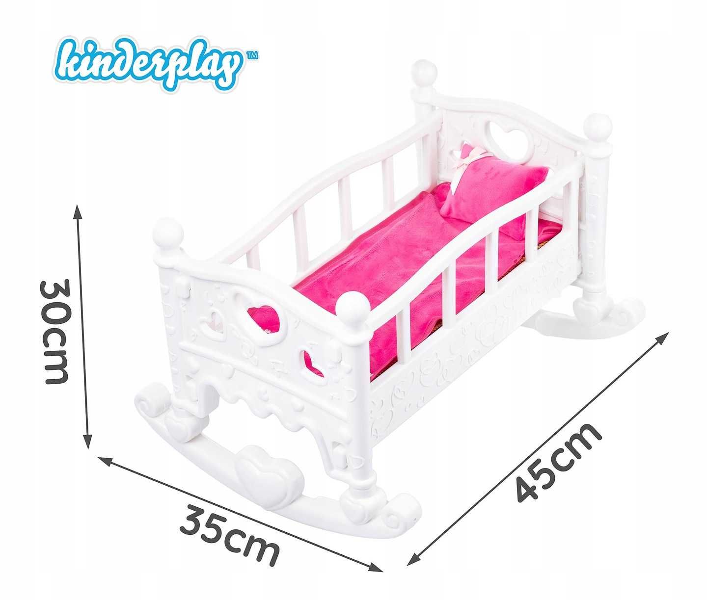 Łóżeczko dla lalki  Kołyska pościel  DUŻA 45cm