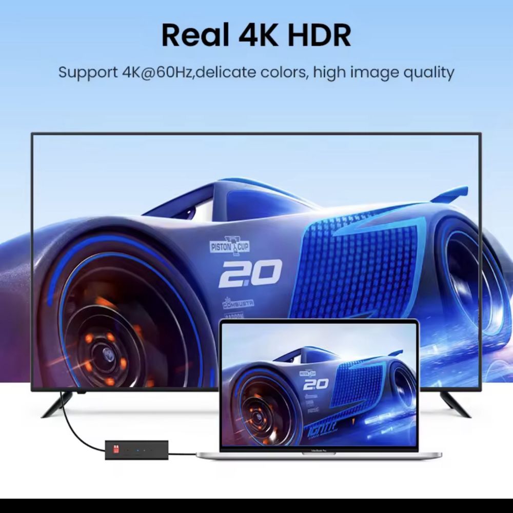 HDMI розгалужувач Ugreen HDMI Splitter 1x2 HDCP 2.2 HDR10,10+ 4K/60FPS