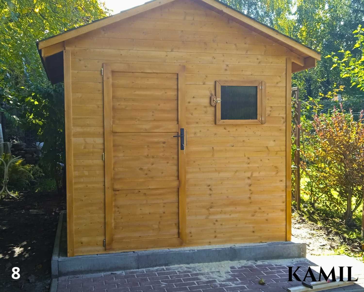 Drewniany domek na narzędzia Kamil. Domek schowek ogrodowy na działkę