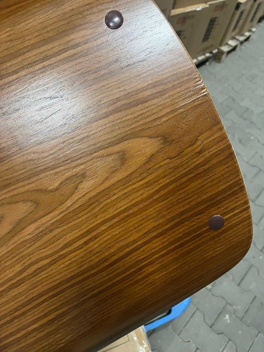 Proste krzesło gięte drewno orzech szary tkanin OUTLET ostatnie szt I1