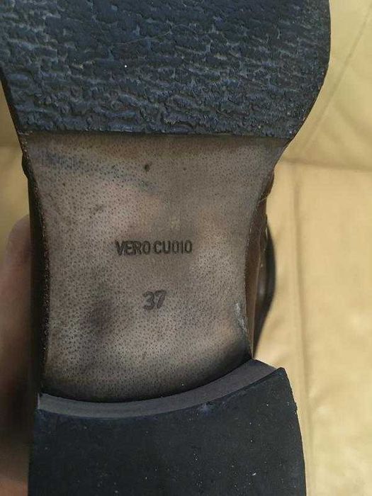 Італійські шкіряни чоботи оксфорди  коричневі VERO CUOIO