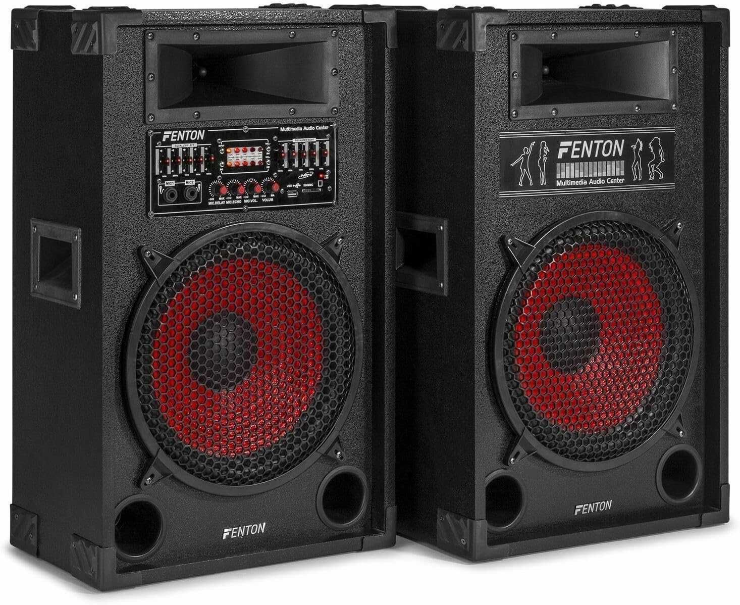 Активні акустичні колонки 2x600W Fenton SPA1200 PA 12" BT/SD/USB/MP3