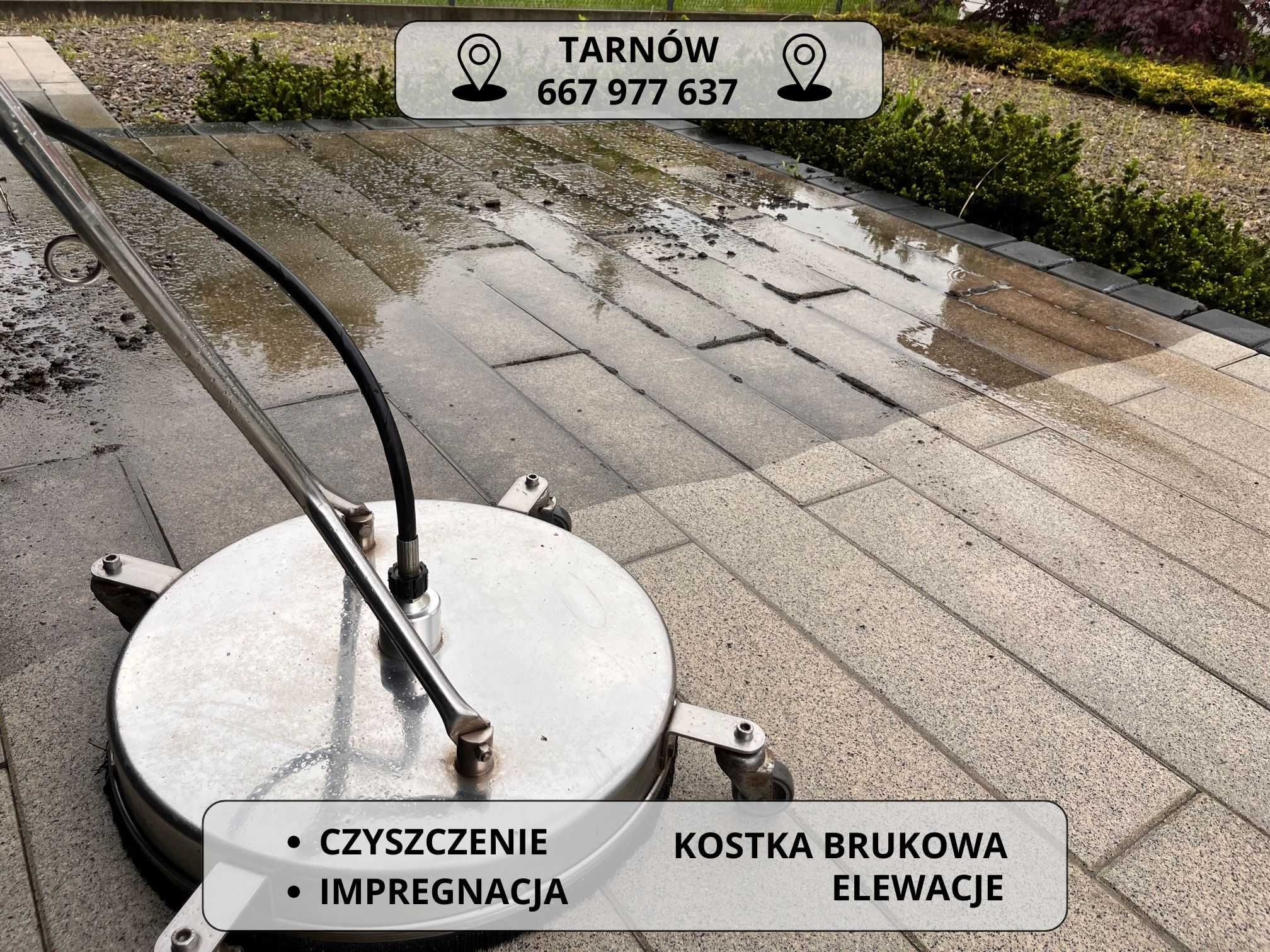 Czyszczenie kostki brukowej elewacji Tarnów Mycie Impregnacja TALERZ