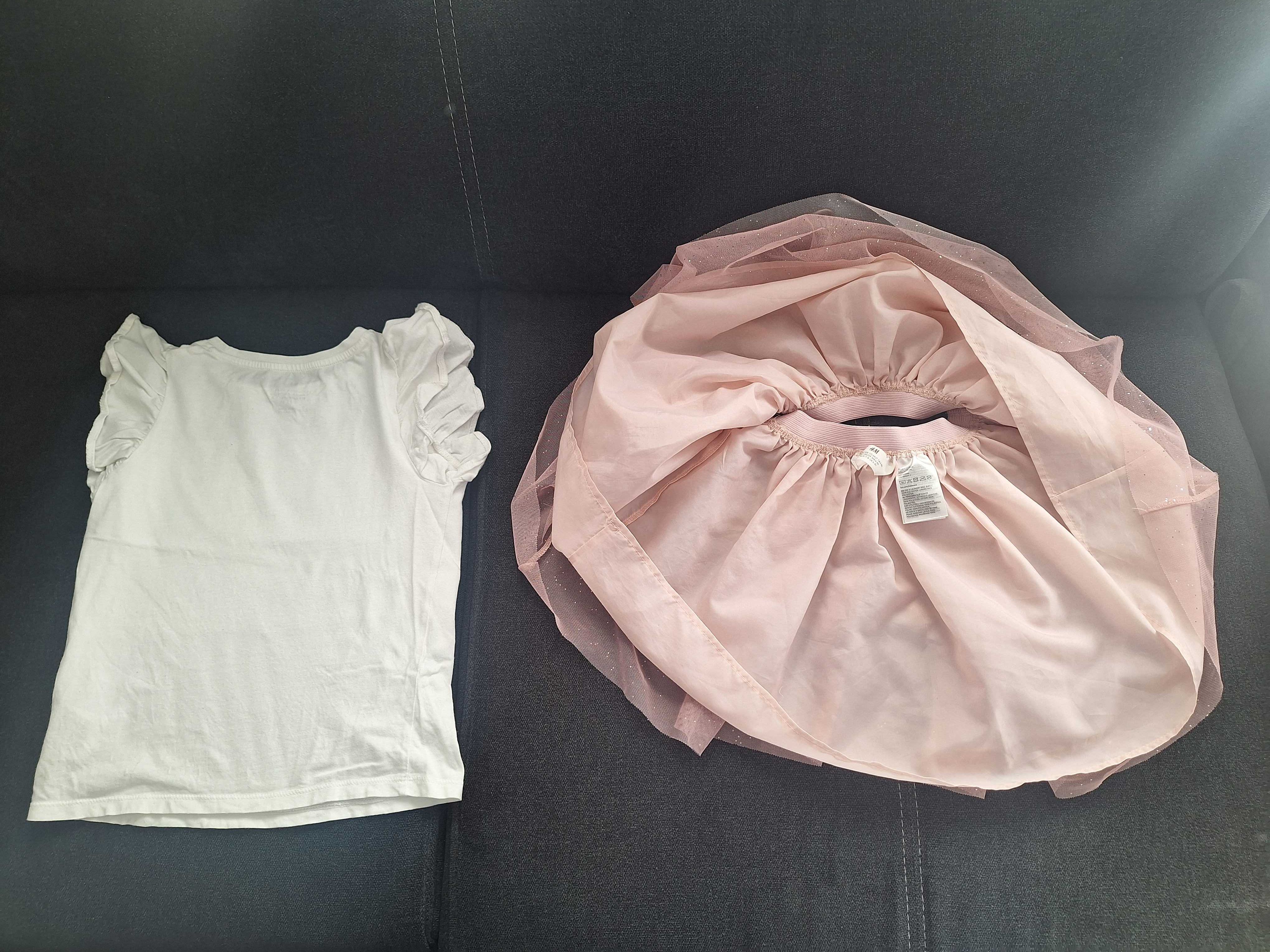 Spódniczka i koszulka - komplet z H&M rozmiar 122/128