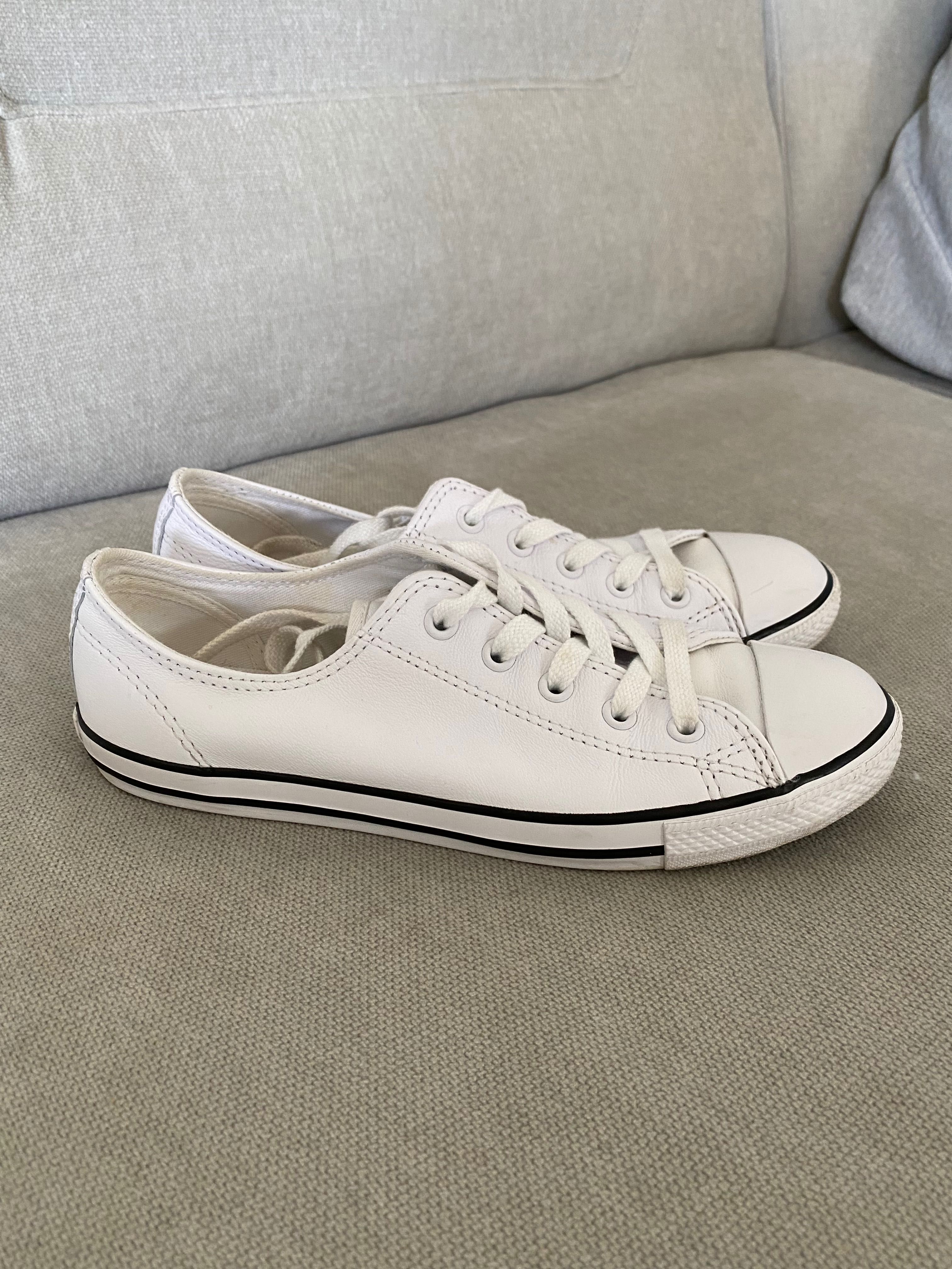 Кеды белые кожаные женские Converse original 6us/4uk/37eur/23cm