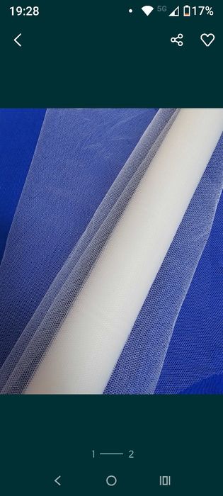 Tiul biały  50 cm x 9 m 2 rolki