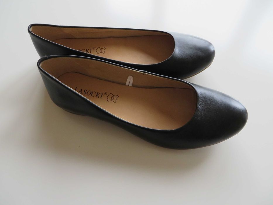 Nowe buty baleriny czarne skórzane roz. 38 Lasocki