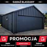 Garaż blaszany grafitowy 6x6 blacha NA RĄBEK brama segmentowa