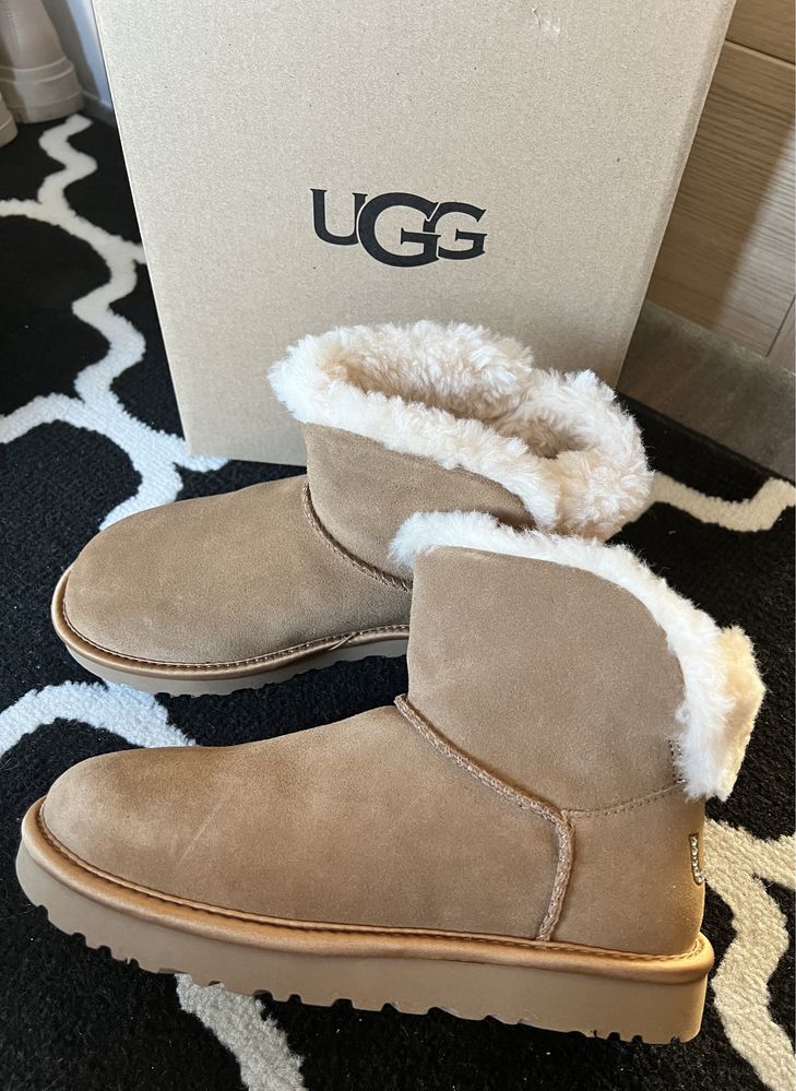 Ugg sniegowce 37 cekiny cyrkonie beżowe karmel chestnut