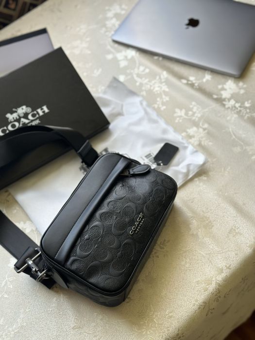 Сумка Coach коуч коач месенжер шкіряний через плече