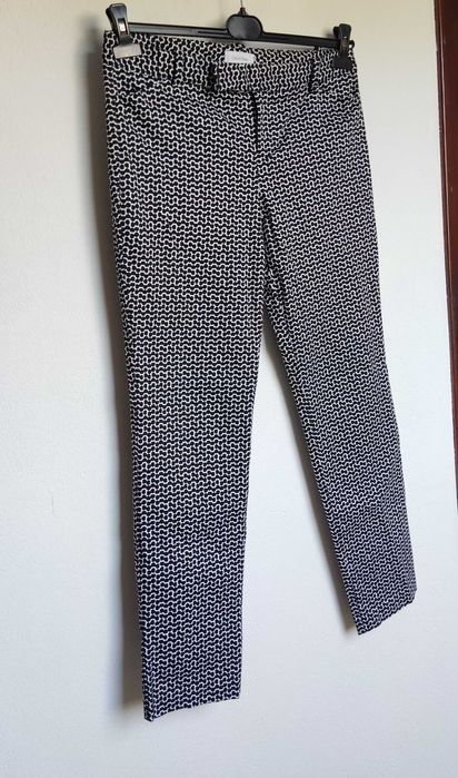 Spodnie damskie eleganckie wzorzyste cygaretki Calvin Klein chino
