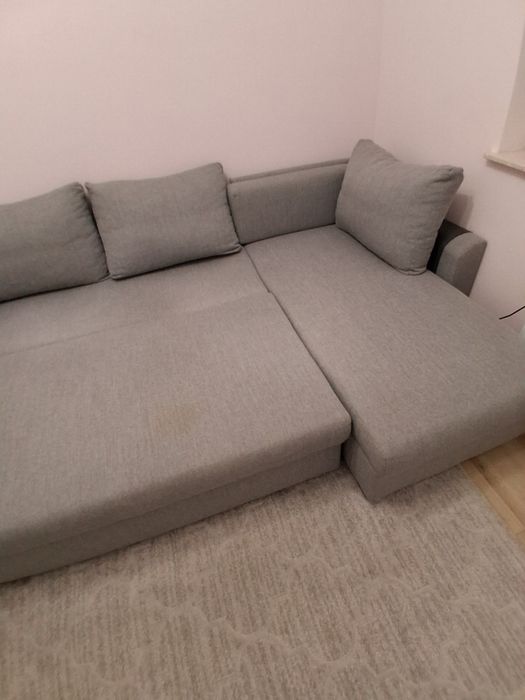 Kanapa rogowa rozkladana szara