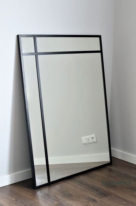 Lustro LOFT Industrialne - 120x90 Czarna Rama ze szprosami! Wysyłka