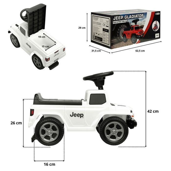 Jeździk Jeep Rubicon biały samochód samochodzik dla dzieci auto