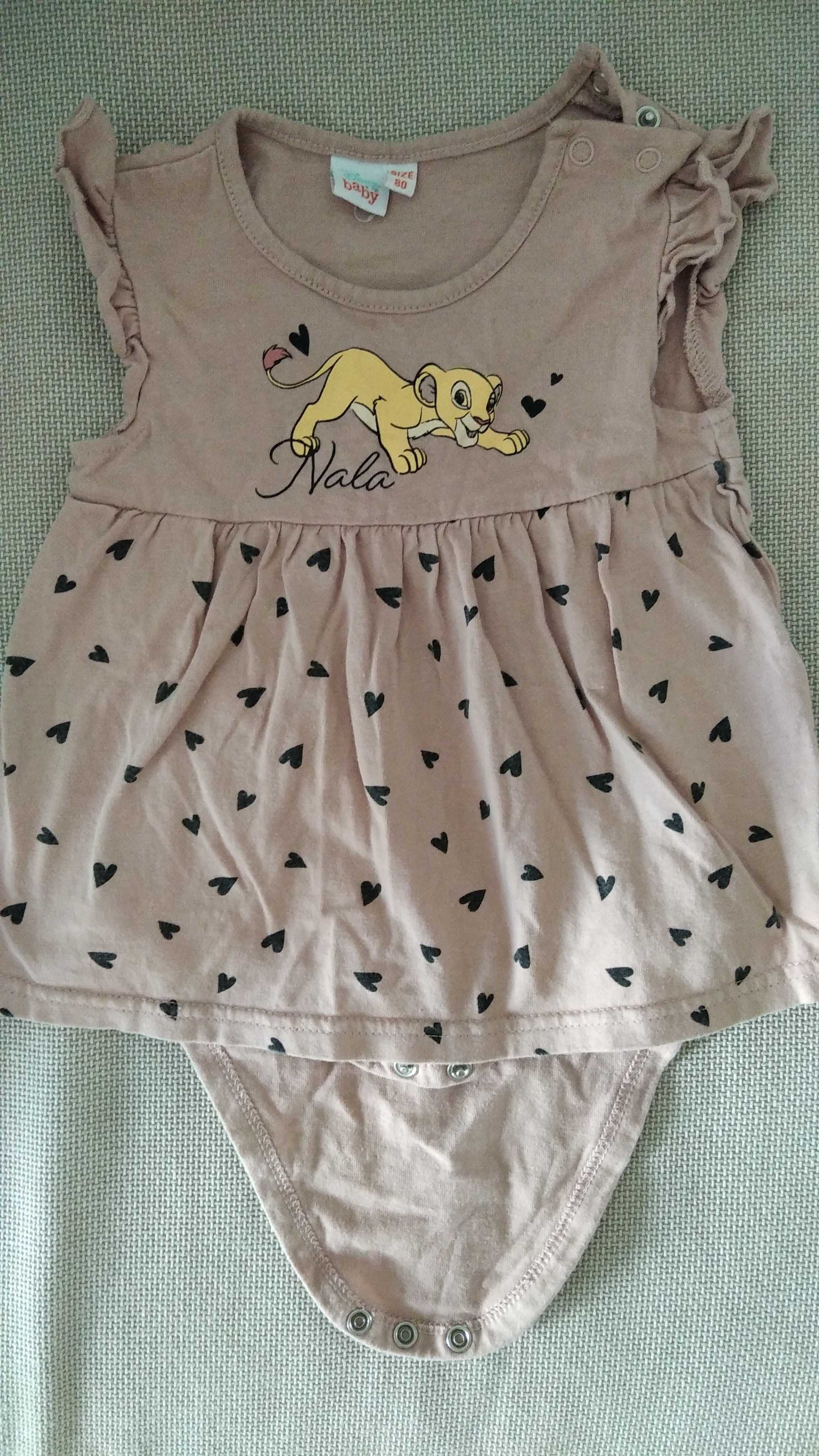 Body dziewczęce rozm. 80, DisneyBaby, jasnoróżowe