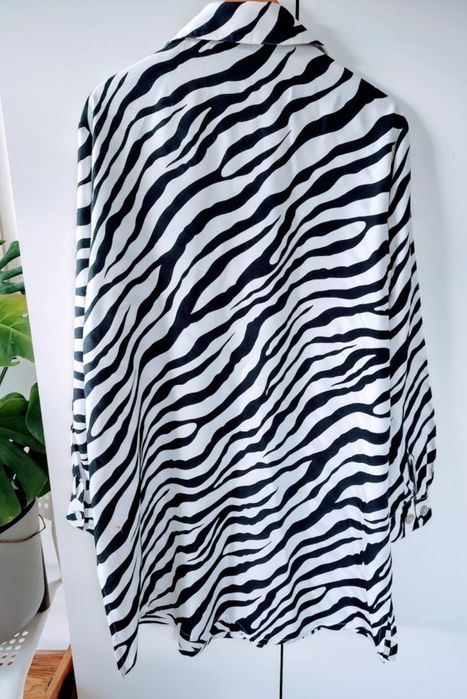Bluzka koszulowa zebra Ulla Popken rozmiar 44 długi rękaw rozpinana