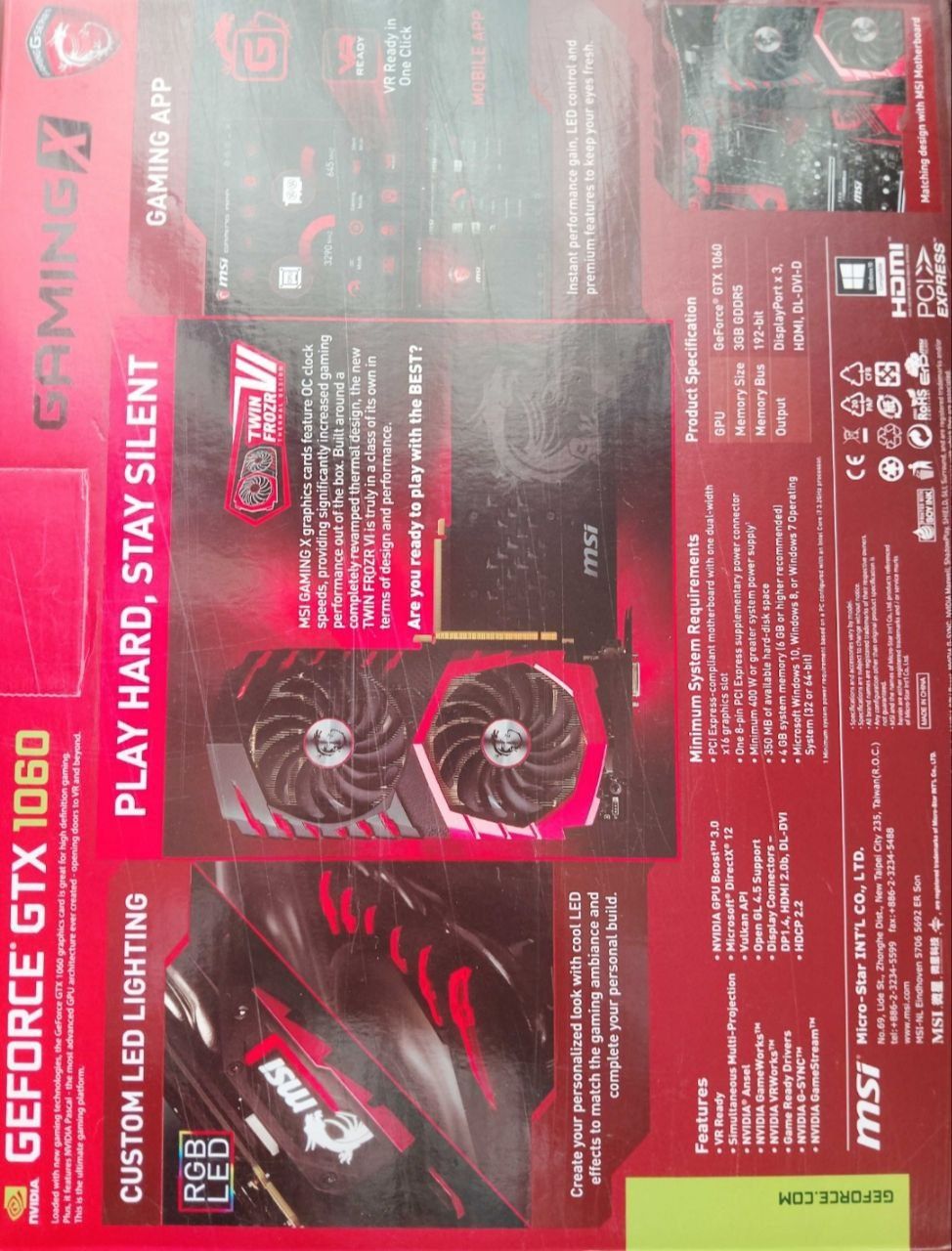 Відеокарта 1060 msi