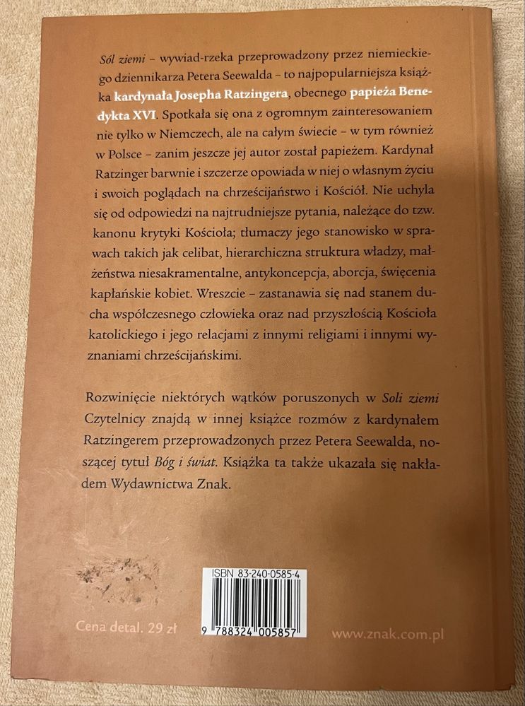 Sól ziemi Joshep Ratzinger