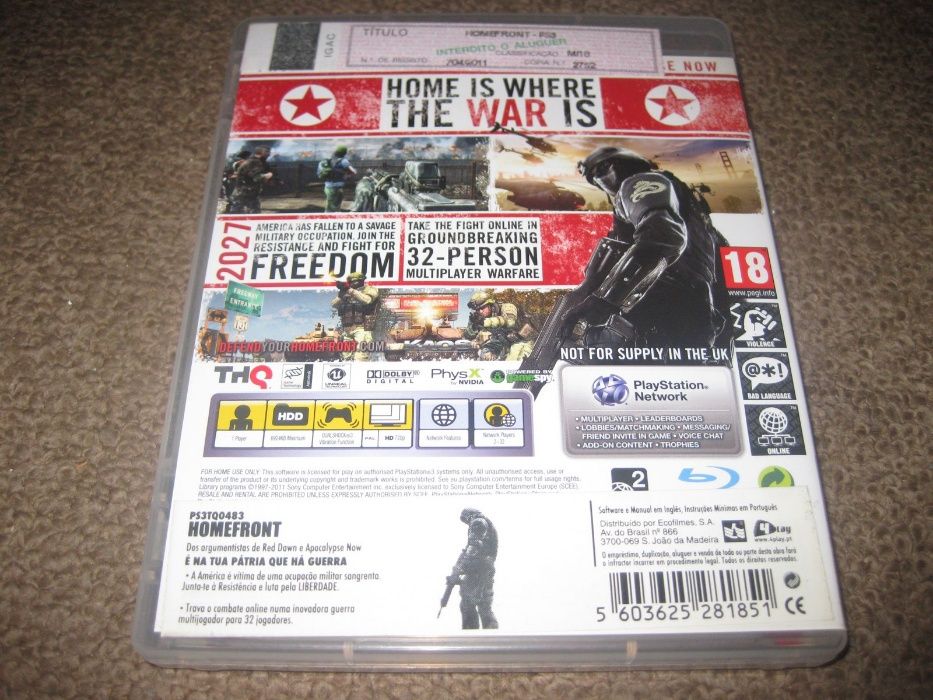 Jogo "Homefront" para a PS3/Completo!