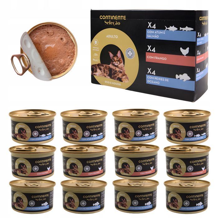 48 X Karma Mokra Dla Kotów Continente Selecao Musy Mix Smaków 85G