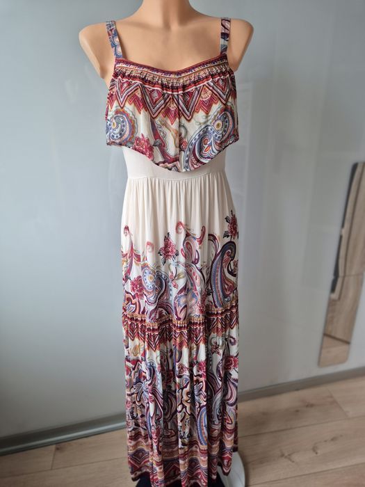 Długa sukienka na ramiączkach Monsoon S boho używana