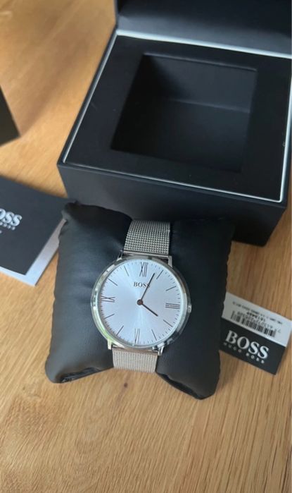 Zegarek Hugo Boss srebrny męski bransoleta mesh Nowy