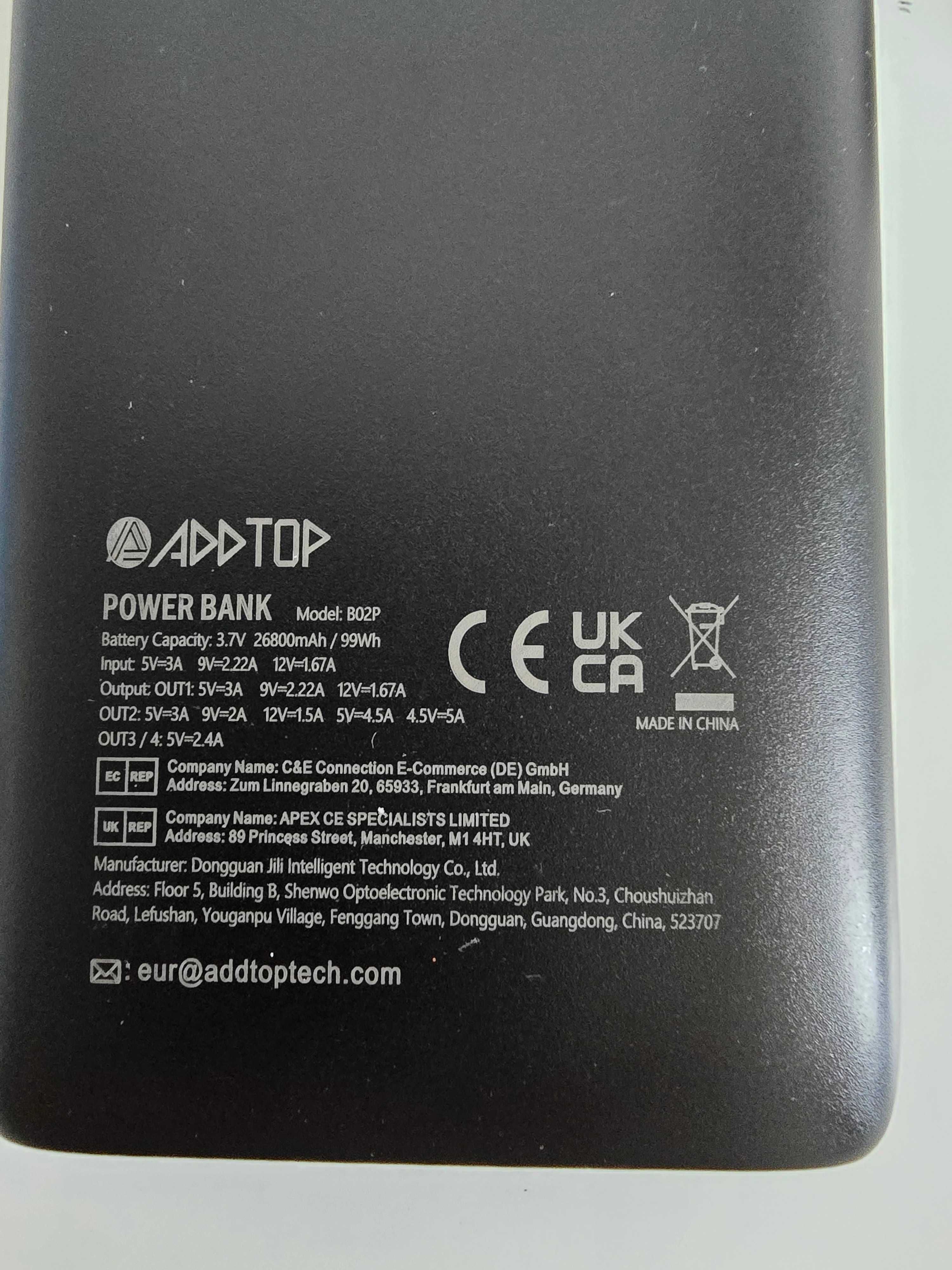 Powerbank  addtop 26800 mAh czarny