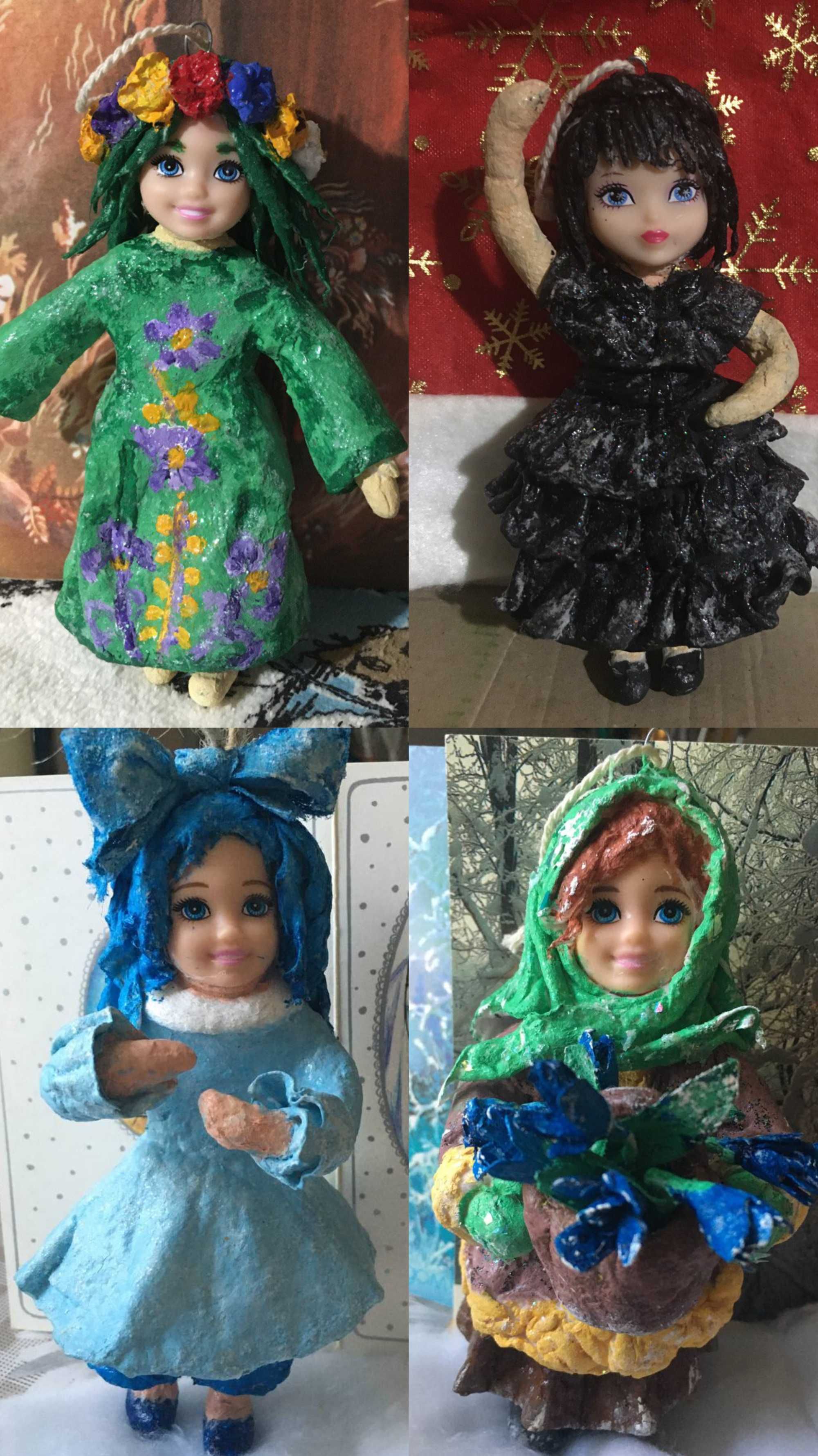 Ватна іграшка україночка з маками дівчина з серцем сувенір handmade