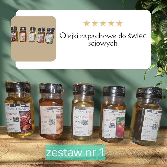 Olejki zapachowe do świec sojowych zestaw Nowe