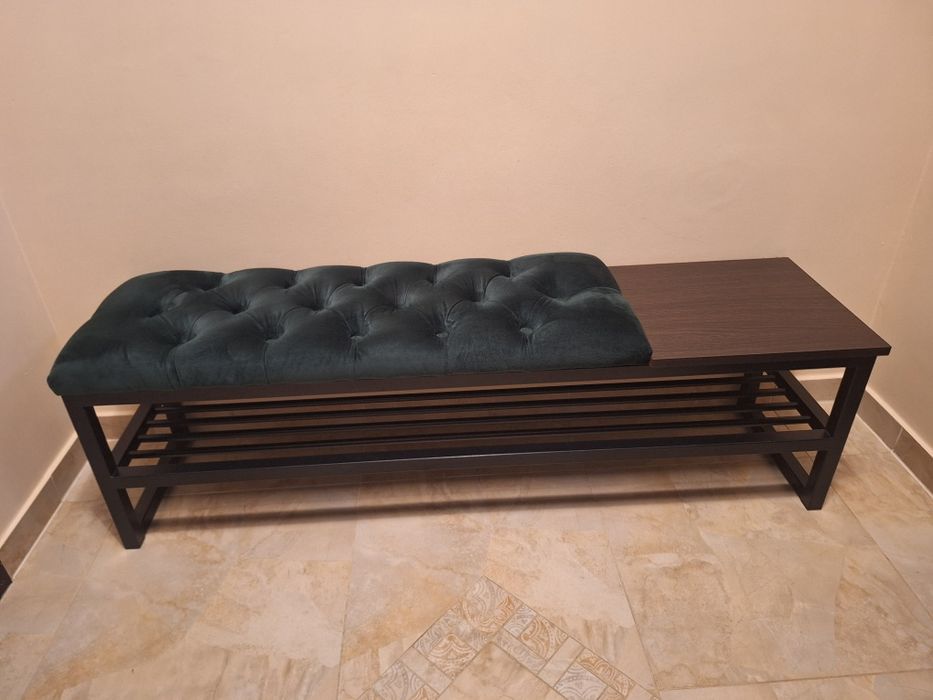 Loftowa ławeczka z półką na buty