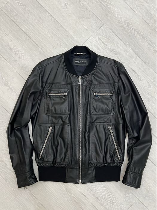 Кожаная куртка бомбер Dolce&Gabbana D&G б/у оригинал