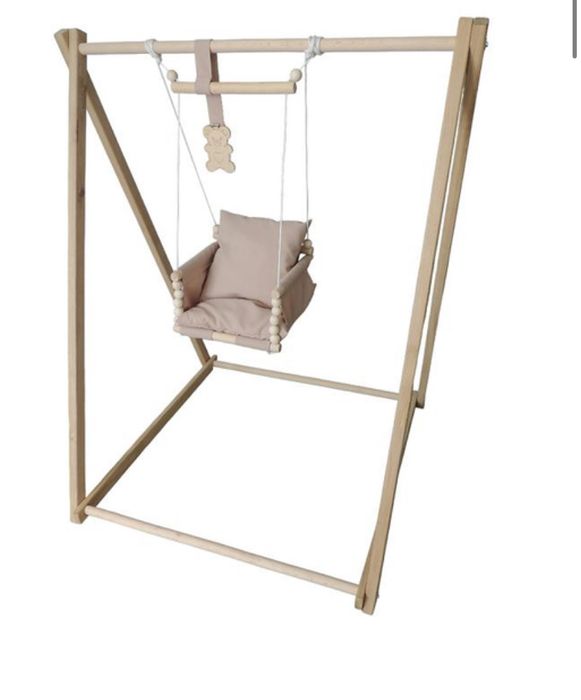 Гойдалка дитяча підвісна, качеля дитяча, деревʼяна, для дітей від 3
