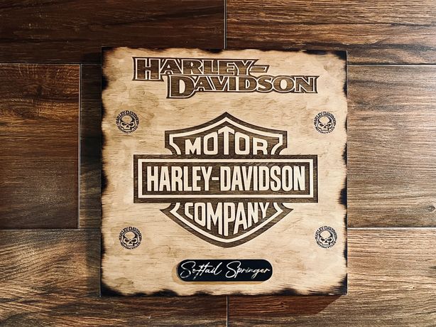 Placa madeira Harley Davidson