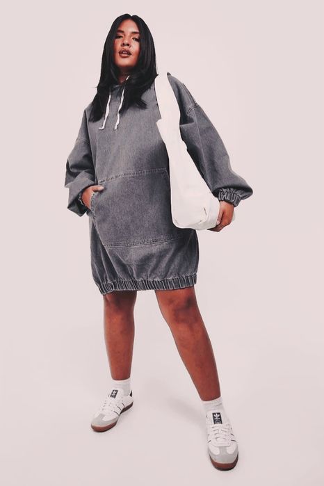 Джинсове худі варенка Boohoo плаття oversize