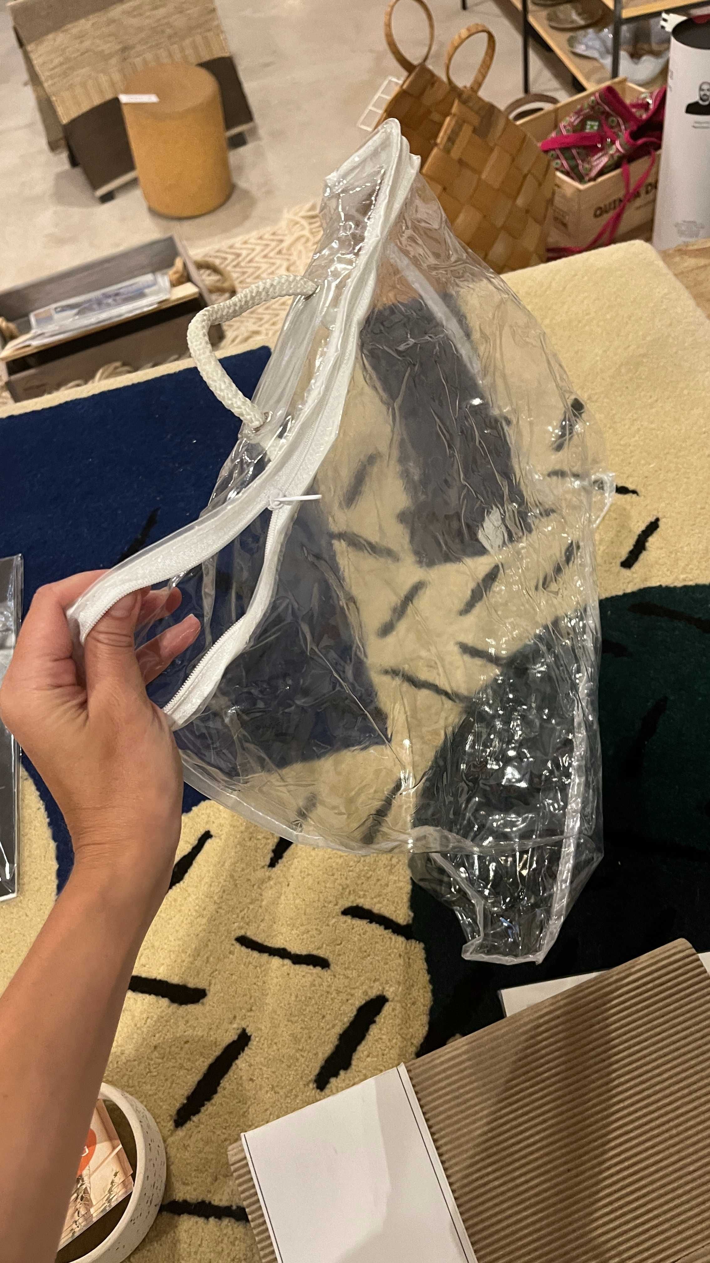 bolsas plásticas transparentes com fecho zip e alça