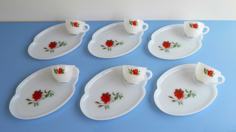 Lote de 6 chávenas Arcopal, dos Anos 60/70 para fãs de Vintage