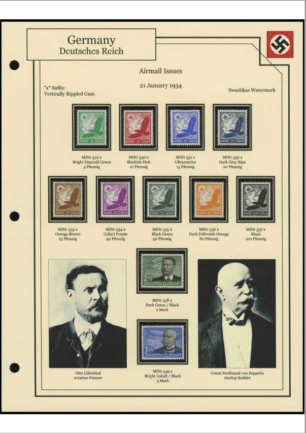 Третий Рейх. Иллюстрированные листы марок (см. описание)