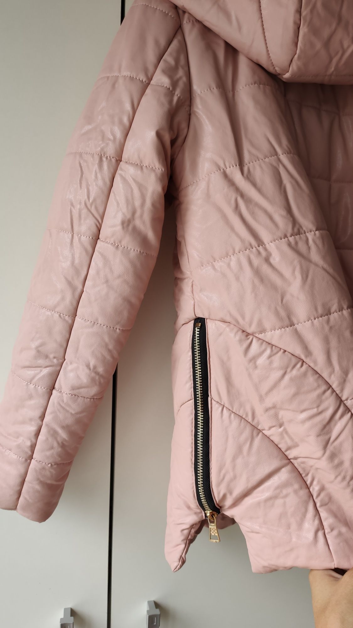 Kurtka zimowa różowa jesienna płaszcz