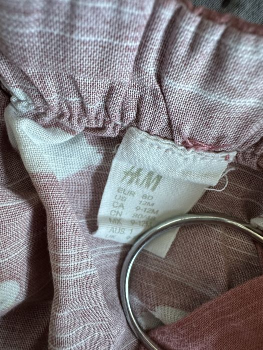 Ramper kombinezon body ogrodniczki H&M w łabędzie z falbankami 80cm