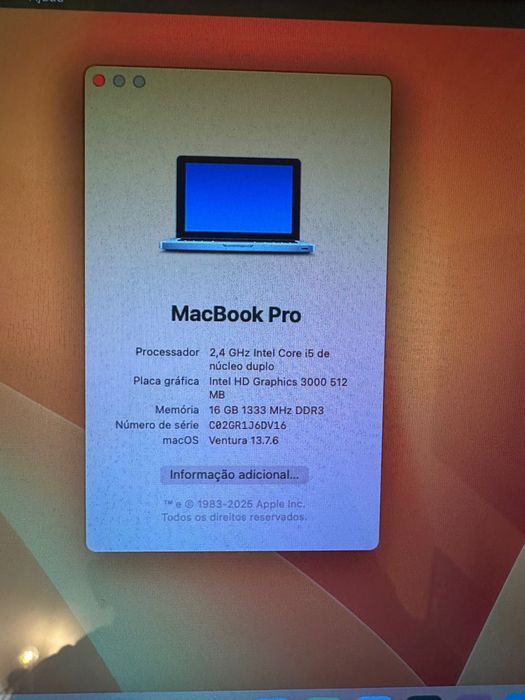 MacBook Pro 13” Como Novo