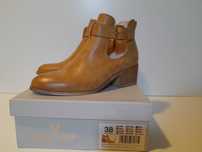 Wygodne BOTKI buty Jenny Fairy r. 38 jasny brąz koniakowy beżowe 24cm