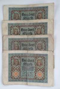 zestaw banknotów 100 marek ,  1920 , Niemcy , 4 szt.