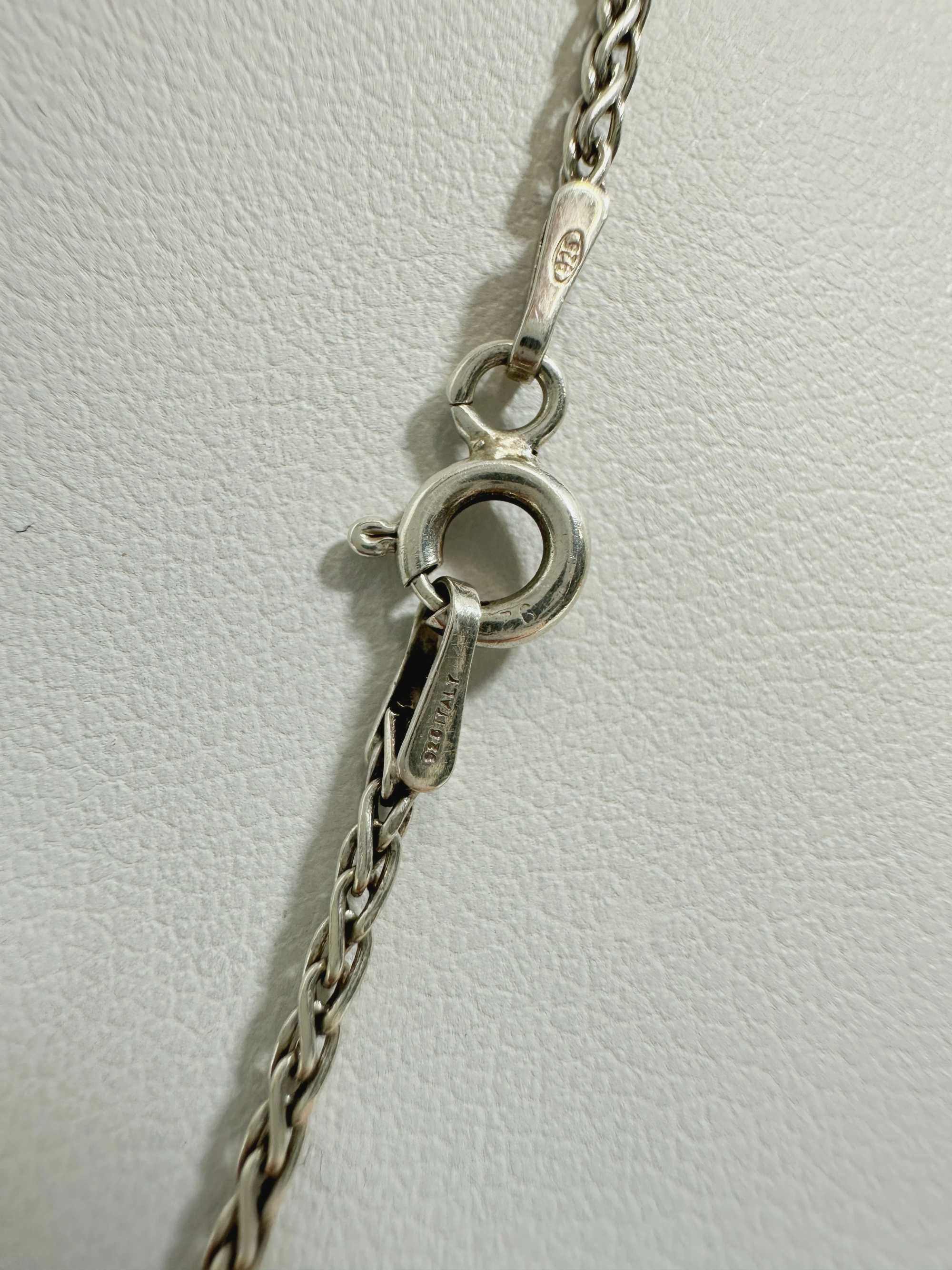 Piękny srebrny łańcuszek splot kłos/spiga 42CM 3,03G PR 925